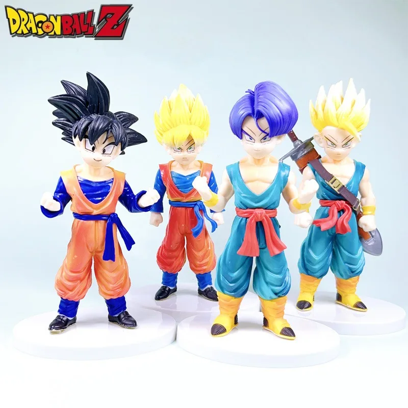 4 Pz/Set Dragon Ball Figure Super Saiyan Son Goku Torankusu Trunks Goten Figurine Model Kids Toys Car Ornament Cake Decoration