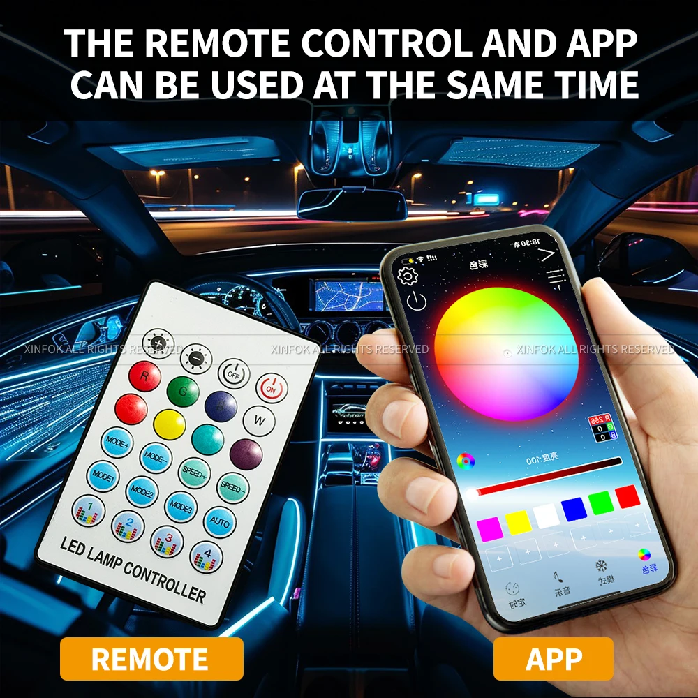 APP-Controlled LED Car Ambient Lights 6