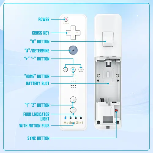 2 in 1 For Nintendo Wii Controller Set Optional Motion Plus Joystick Wireless Remote Gamepad with Silicone Case Video Game - Image 6