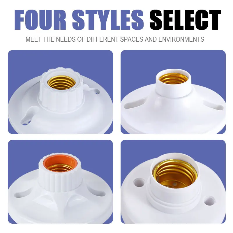 4 types E27 lamp sockets nut sockets white ceiling lights multifunctional bulbs fixed base brackets bulb sockets