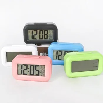 LED Digital Alarm Clock 9*2.5*5.5 Cm Electronic Screen Desktop Home Office Backlight Snooze Lovely Desk Electronic Clock