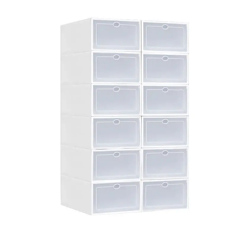 

Combined Thickened Shoes Dustproof 6pcs/set Box Foldable Shoe Storage Organizers Box Cabinet Plastic Stackable Transparent Shoe