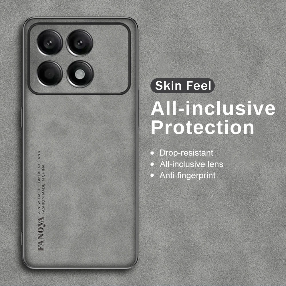 Skin Friendly Sheepskin Leather Back Cover For Xiaomi Poco F6 Pro 5G Lens Protection Case PocoF6 PocoF6Pro Poko Little F 6 F6Pro