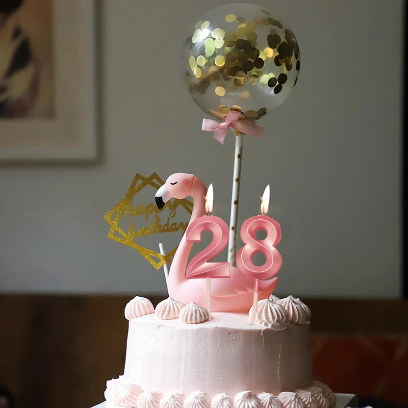 3D Number Cake Decorating Candles Colorful Cake Topper Birthday Party Memorial Day Girl Happy Birthday Topper Decoration cake candles