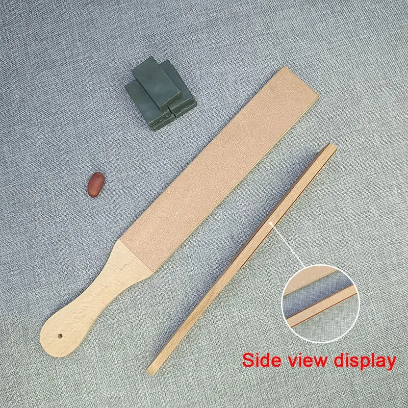 Pelle per affilare coltelli con composto per lucidatura - Pelle a doppia faccia: coltello per intaglio del legno e lavorazione del legno. - immagine 3