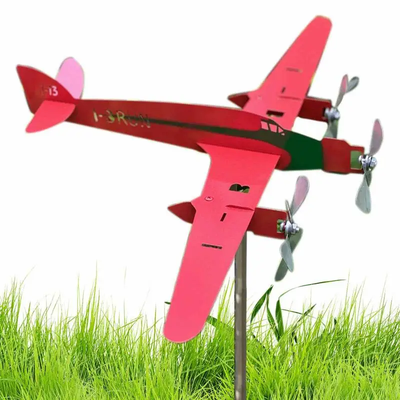 

Airplane Wind Spinner Aircraft Weathervane Metal Airplane Wind Spinners Weather Vane Yard Garden Decorations Accessories