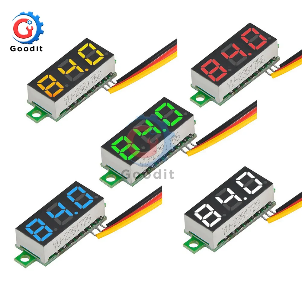 0.28 palec stejnosměrný LED digitální voltmetr 0-100V elektrické napětí měřič auto auto mobilní energie elektrické napětí tester detektor 12V červená zelený modrá žlutý