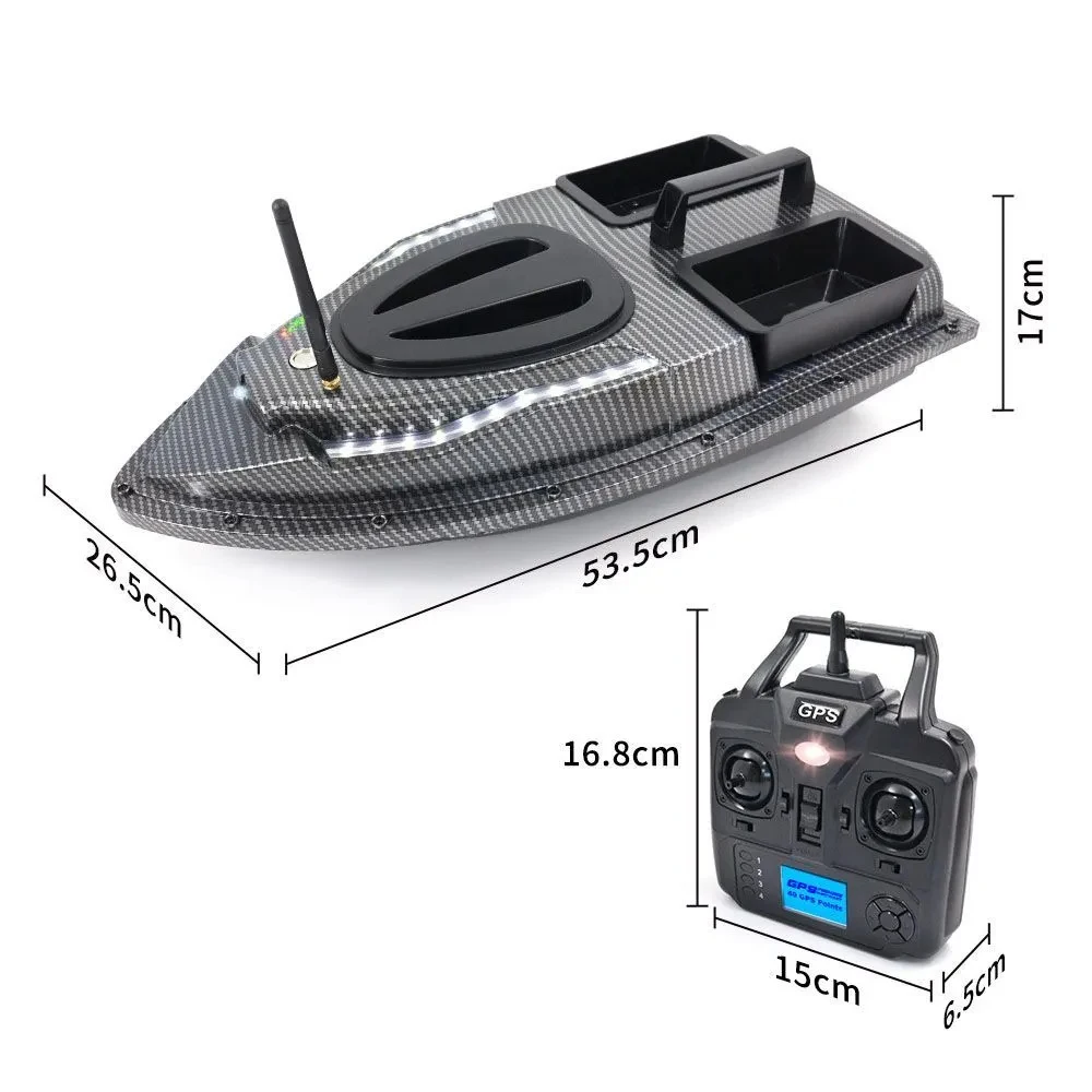 RC Bait Boat 500M V900 GPS 40 Points 500M Auto Driving Return 1.5KG V700 RC With Steering Light For Fishing Sonar 6