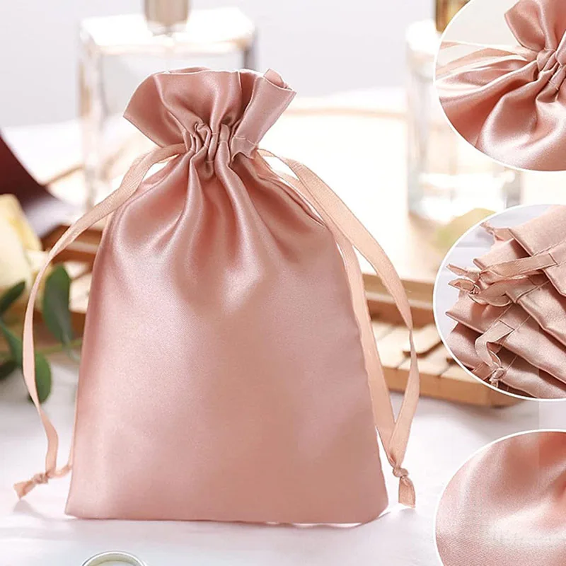 100 Stück, individuell bedruckt mit Ihrem Logo, Satin-Aufbewahrung, Haartasche, Perücken/Verlängerung/Make-up/Schmuck/Hochzeit/Party-Geschenke, Verpackung – Detail 17