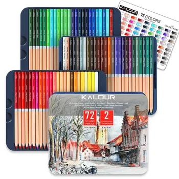 KALOUR 72 Colors Artists Colored Pencils Set, Oil-Based Soft Core, Vibrant Colors for Drawing, Sketching and Coloring 1
