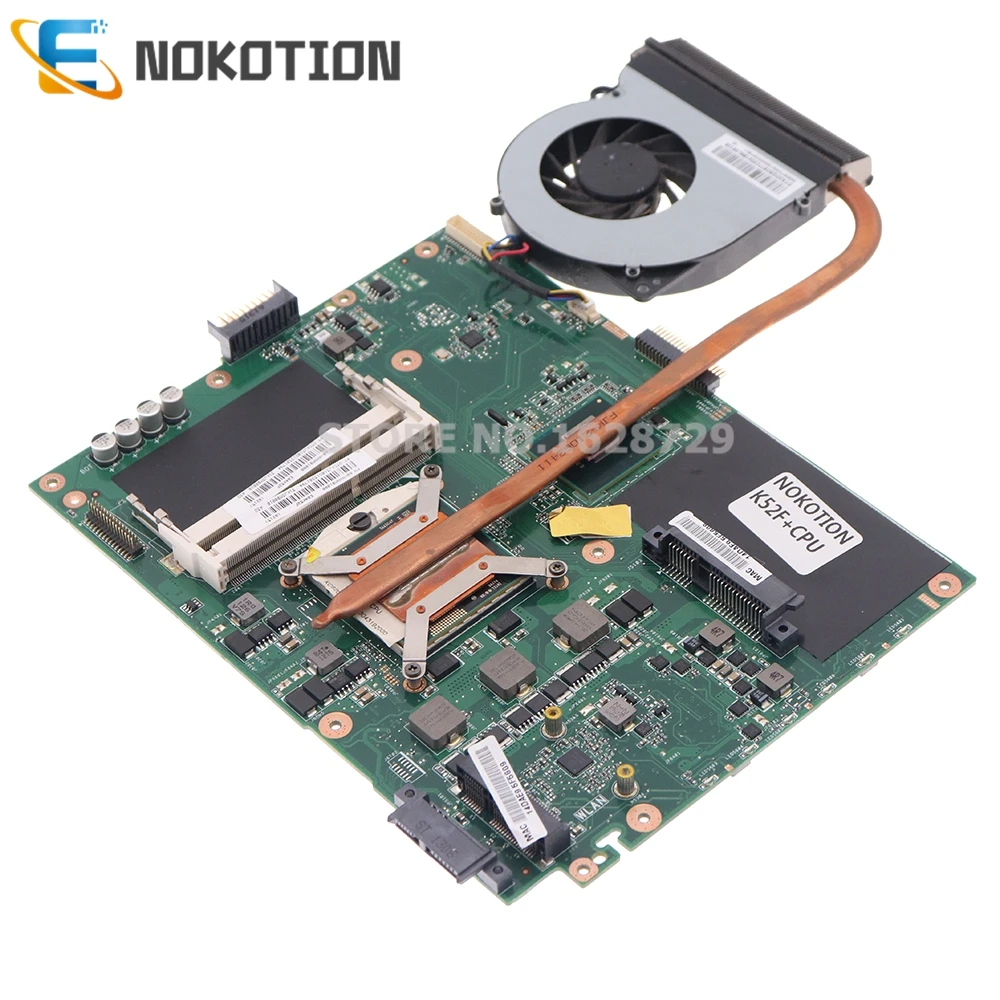 NOKOTION K52F mainboard with heatsink +CPU Fit for ASUS K52DY A52D