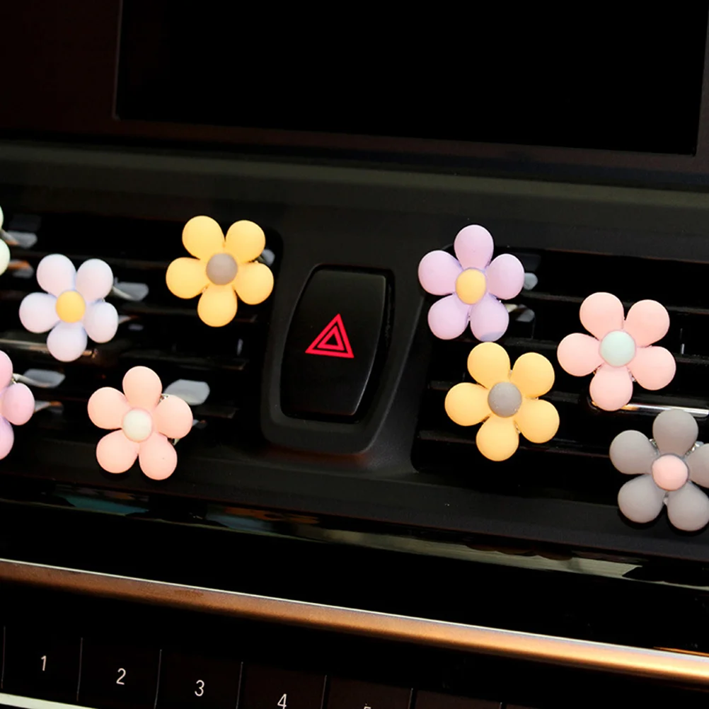 

4pcs Car Interior Decoration Adorable Flower Clip Delicate Air Vent Accessories