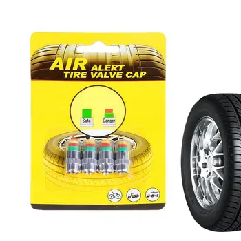Tappi Valvola Monitoraggio Pressione Pneumatici Auto con Sensore Indicatore Allarme Pressione Pneumatici 3 Colori