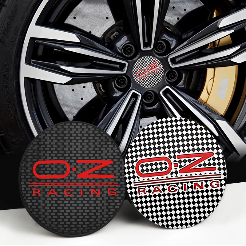 4pcs 56mm+60mm OZ Racing Car Emblem Wheel Hub Center Cap Badge Covers Sticker Auto Styling Decoration Decals Accessories wheel hub covers wheel hub caps