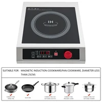 Table de cuisson à induction commerciale 3500W, puissant brûleur à induction électrique, cuisinière électrique de comptoir avec capteur numérique, corps en acier inoxydable pour bars, restaurants et chaînes de restaurants 6