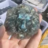 Natural Labradorite Crystal Carved Animals The lion Healing Lucky Gems Gift 2