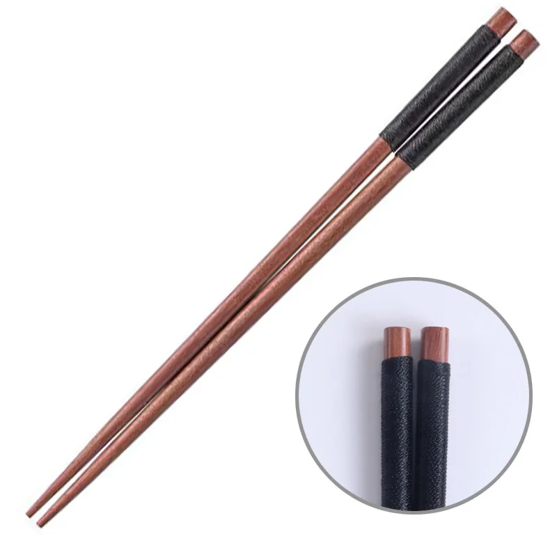Handmade Japanese Sushi Chopsticks Set Value Gift Sushi Chinese food Tie line Natural Chestnut Wood