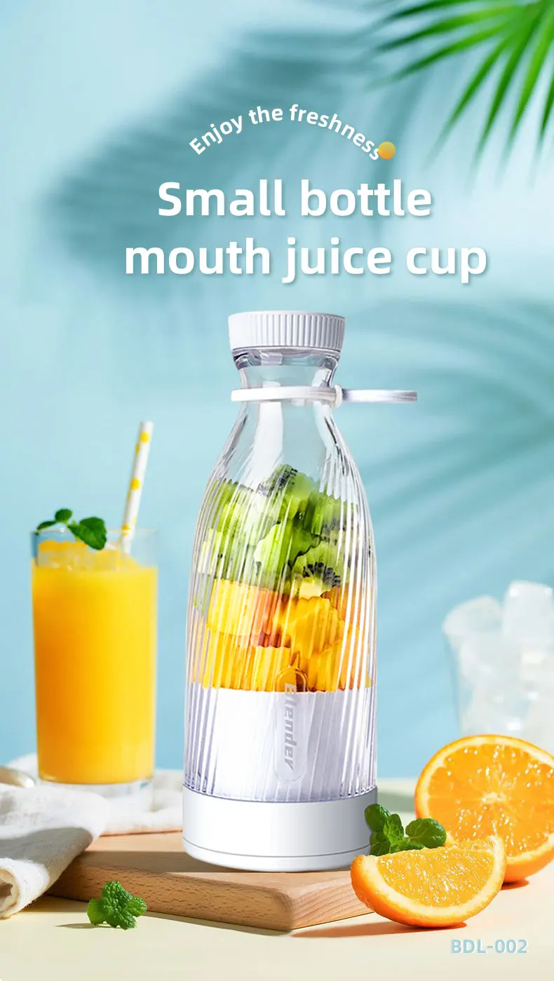 Tragbarer elektrischer Entsafterbecher für Studenten und Reisende, wiederaufladbarer Mini-Mixer für Smoothies, Frischsaftbereiter für Früchte, klein_voghion.com