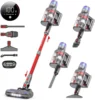 Cordless Vacuum Cleaner V15 Pro Max, 600W 45Kpa 70 Mins Self-Standing Stick Vacuum with Touch Screen, Double Dust Cup, 1