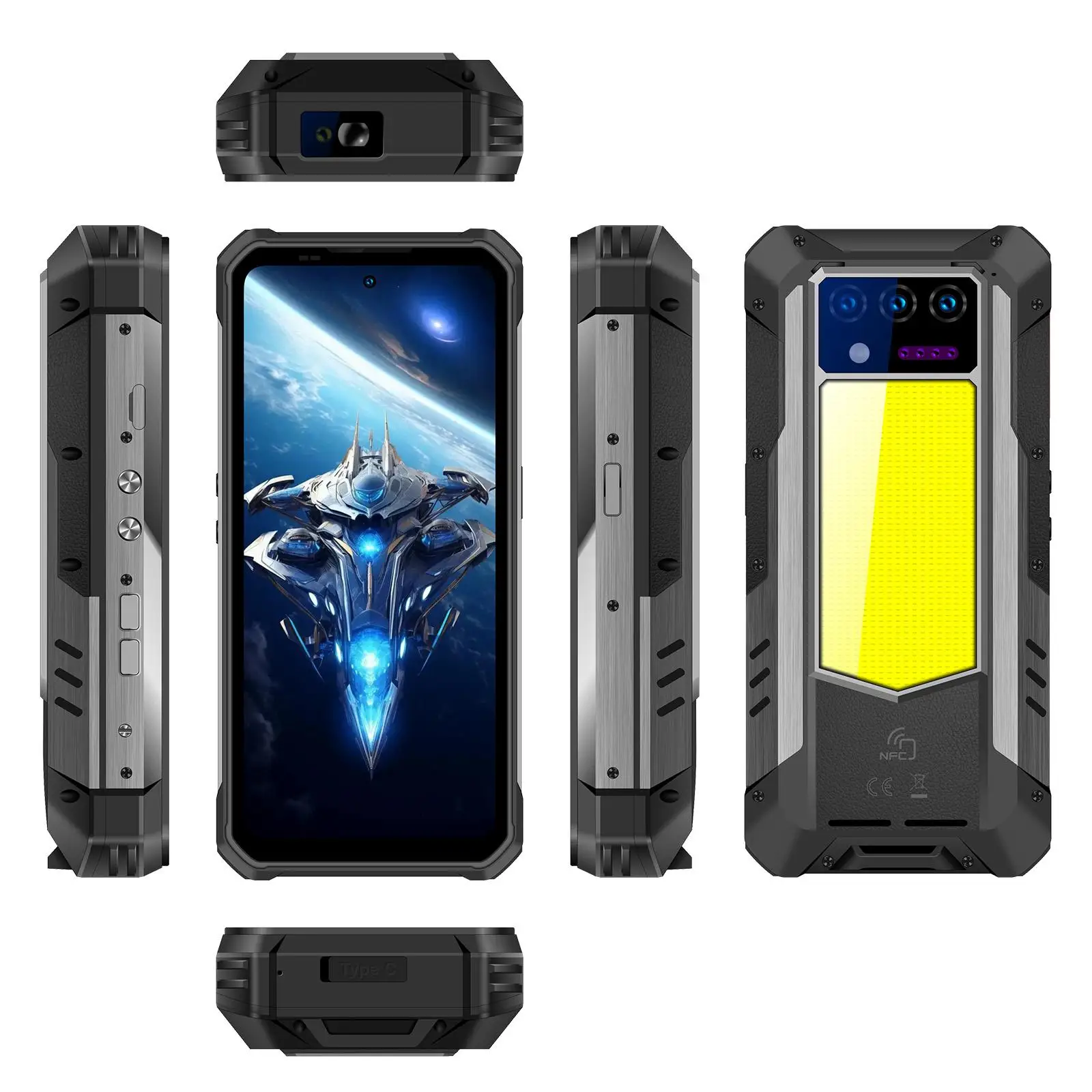 Oukitel WP100 Laser Rangefinder Rugged Phone 12GB+512GB 6.8'' Android 14 33000mAh 200MP Dimensity 7300 lighting 5G Smartphone