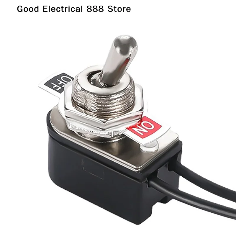 【GE】1Pcs AC250V 3A On/Off 사전 배선된 표준 토글 스위치(와이어 케이블 포함) KNS-1 SPST 접점 스위치 전기 장비