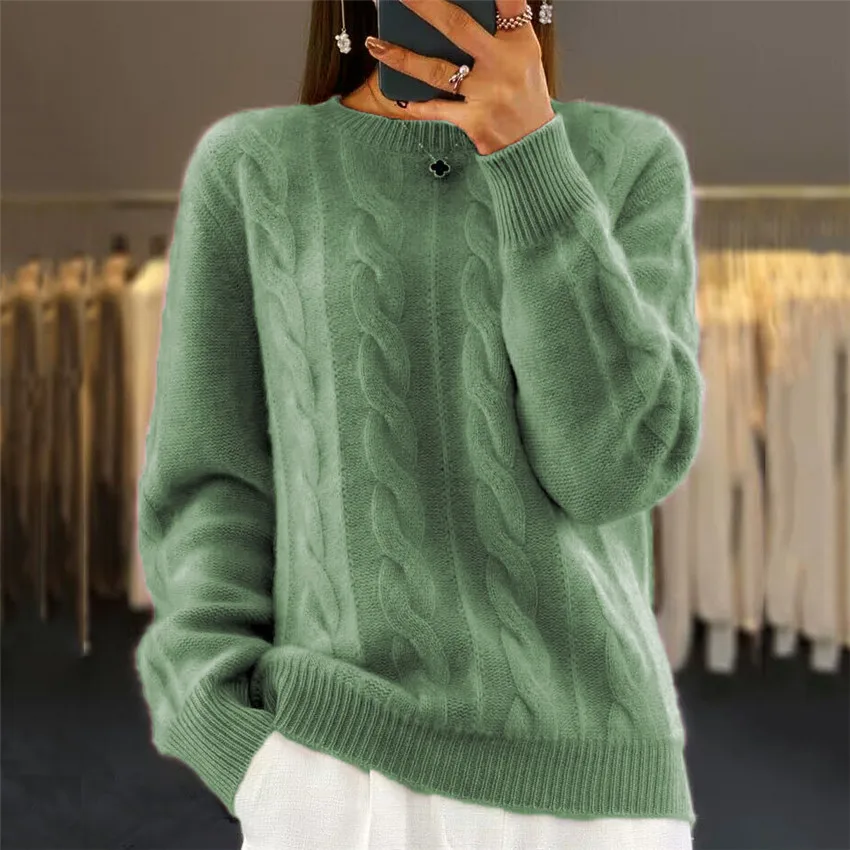 Lainey Knitted O-neck Pullover Sweater