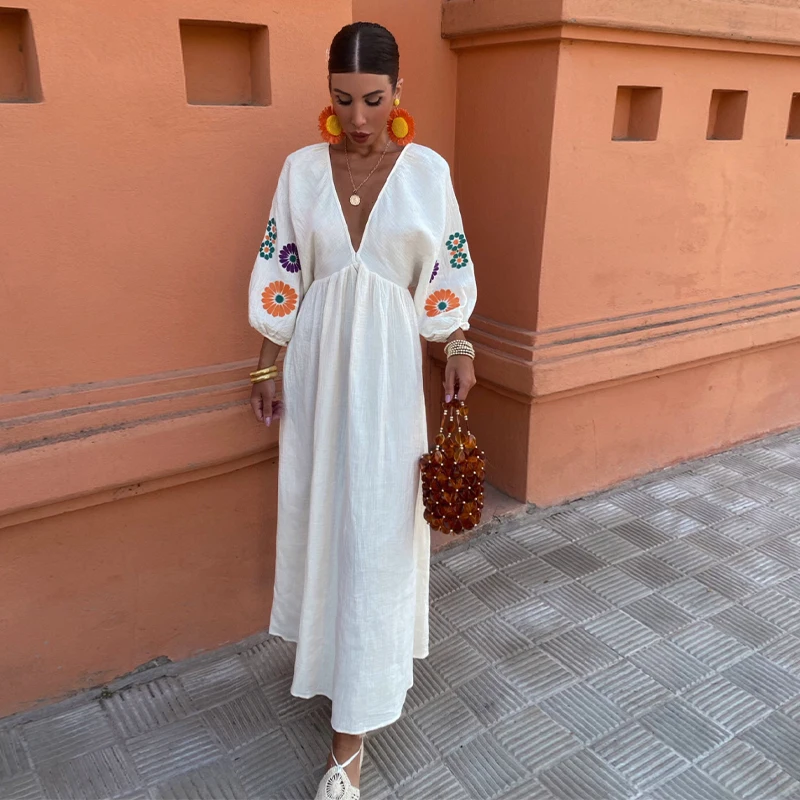 Vestido Linho Midi Decote V, Pronta Entrega, Em Alta, Vestido de Linho elegante