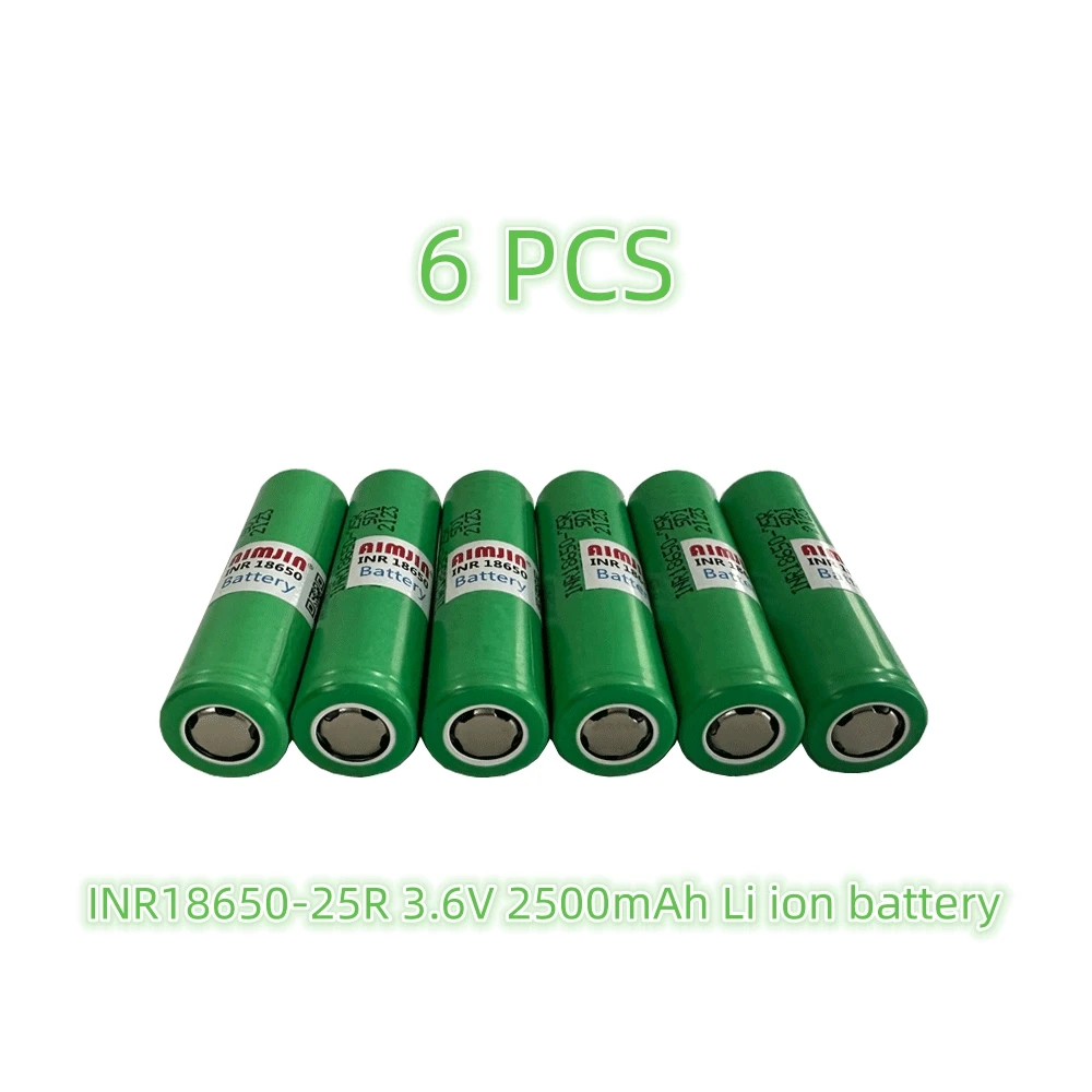 Batteria 3.6V 2500Mah 6Pcs 18650 Per Batteria Esterna Sostitutiva Della Batteria Al Litio Samsung Inr 18650 25R