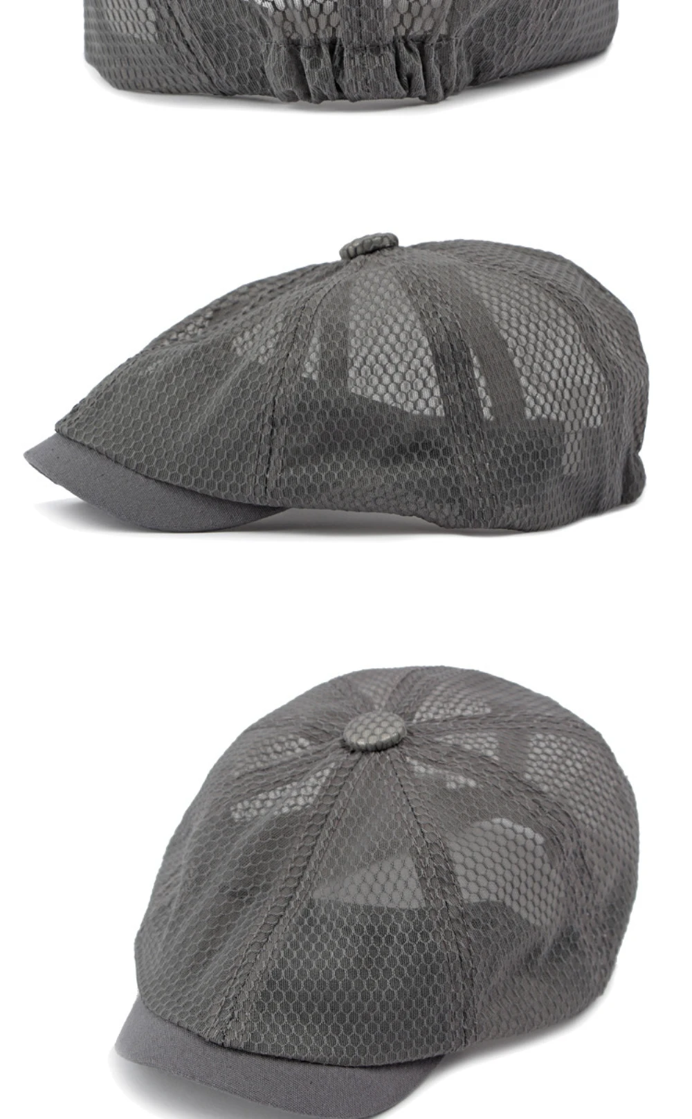 Ht4364 Frühling Sommer atmungsaktive Mesh flache Kappe Männer Frauen achteckige Kappe Künstler Maler Baskenmütze Hut männlich weiblich solide einfache Baskenmütze Kappe – Detail 10