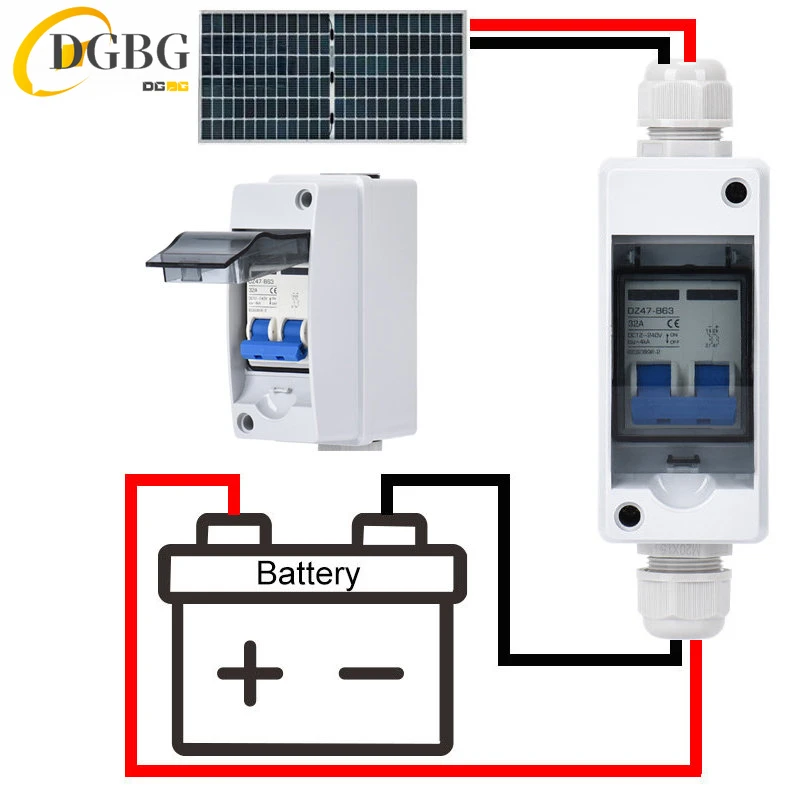 Batteria Solare Fotovoltaica Pv Combiner Box Interruttore Cc Interruttore Miniaturizzato Con Scatola Di Giunzione 12V 24V 48V 500V 1000V Ip65