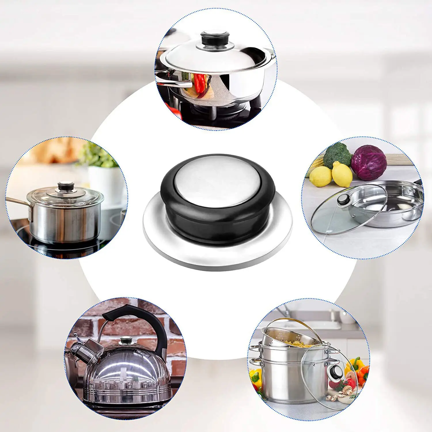 1/2Pcs Heat-Resistant Cooking Pot Pan Lid Knob Lifting Handle Universal Replacement Glass Cover Knob Cap Kitchen Cookware pot lid handles