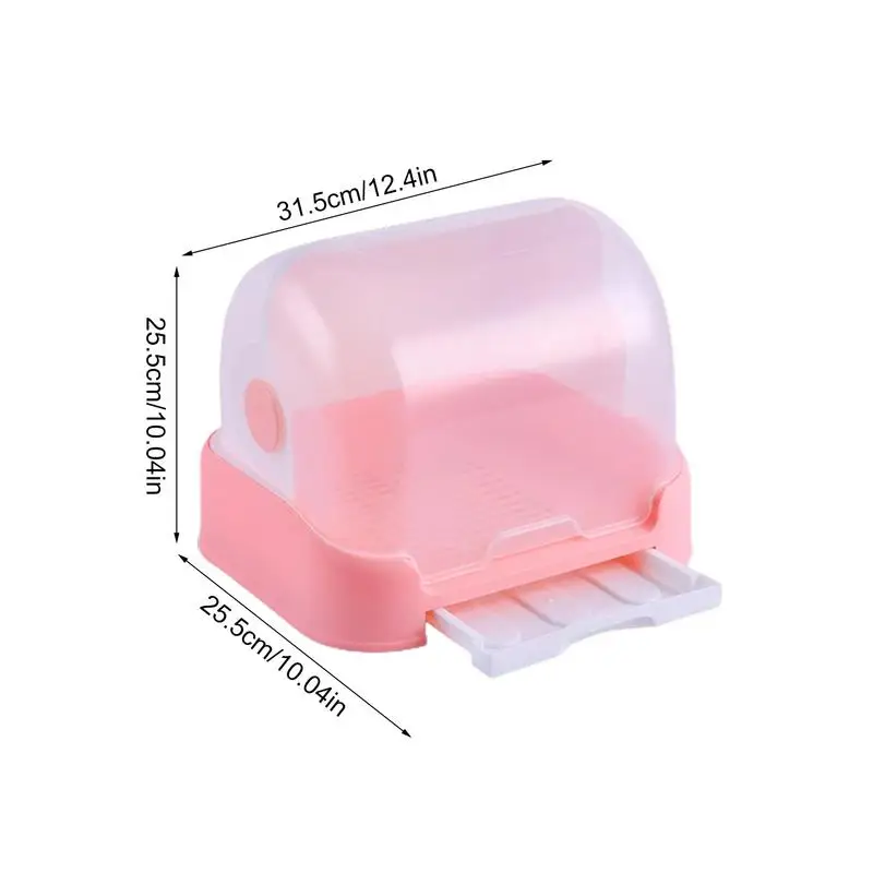 Dust-Proof Bottle Organizer With Lid Water Cup Rack Bottle Drying Rack With Cover And Removable Drainer Tray For Pump
