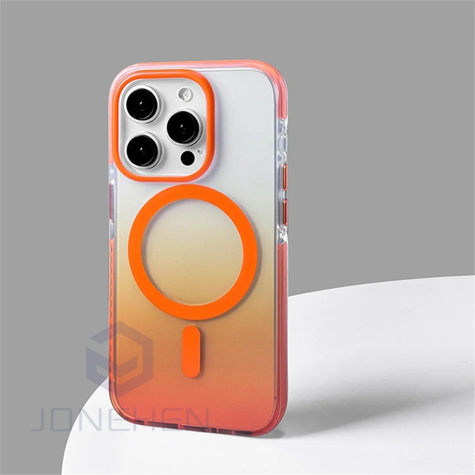 Luxury Gradient Shockproof Magnetic Cover with Premium Matte Finish - Magsafe Wireless Charging Compatible Case