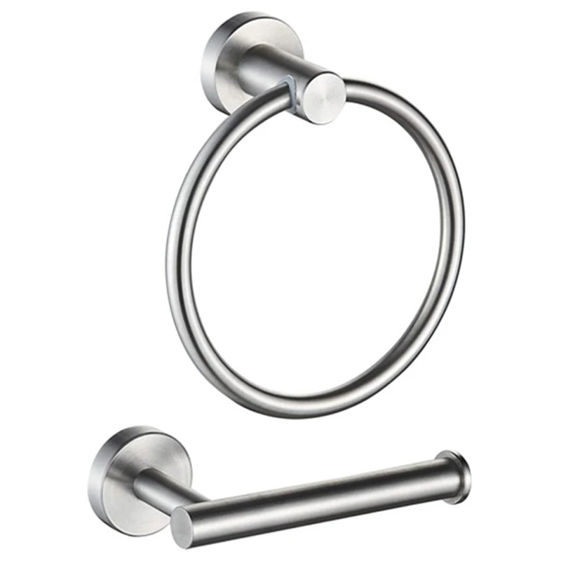 Bathroom Towel Hanger Holder Round Bath Towels Ring Gold Matte Black Bathroom Accessories Hand Towel Holder Rack For