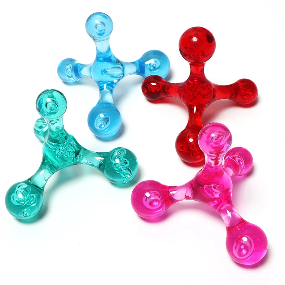 Tcare Handheld Arch Body Massager Health Balance Four Ball Back Mini Massage Stick Relax Acupressure Massage Tool (Random Color)