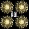 LED Copper Wire Firework Lights, 8 Modes Fairy Starburst Light with Remote Outdoor Decorations for Home, Party, Cafe, Wedding 2