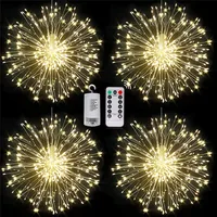 LED Copper Wire Firework Lights, 8 Modes Fairy Starburst Light with Remote Outdoor Decorations for Home, Party, Cafe, Wedding 2