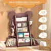 Brown Bear Kids Bookshelf Sling Toddler Bookcase 5-Tier Montessori Baby Book Rack Children Toy Storage Organizer Wood Display 4