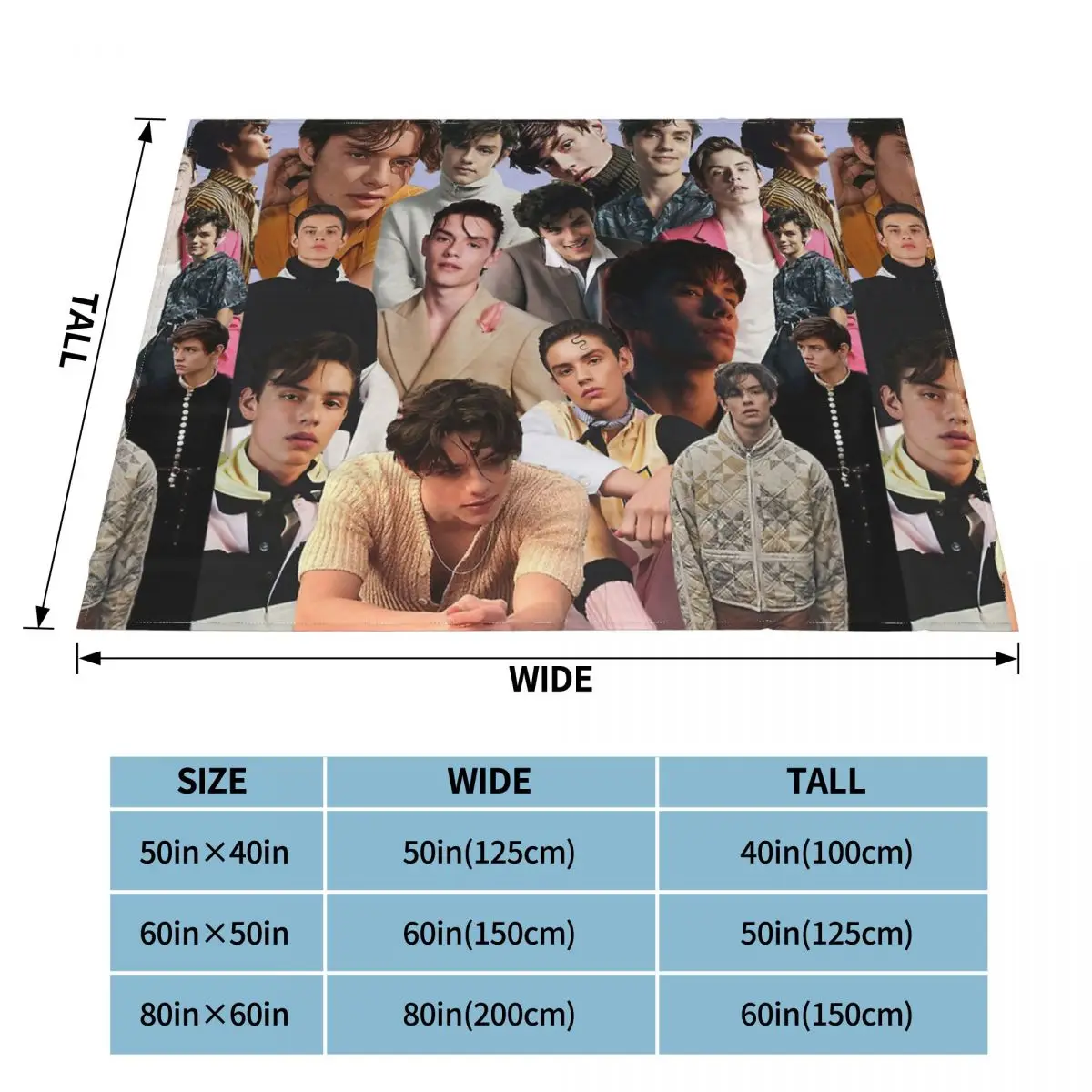 Louis Partridge Movie Fleece Blanket Star Actor Funny Throw Blanket for Home Hotel Sofa 125*100cm Bedspread