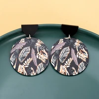 Vivian Acrylic 3D Printing Leaf Dangle Earrings 4