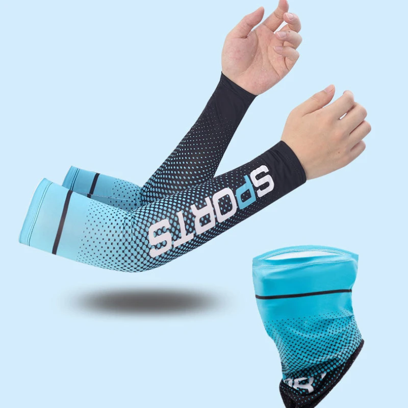 

Cool Ice Silk Sleeves Sun Protection Sleeves UV Sun Protection Arm Sleeves Anti-slip Men's and Women's Long Gloves Outdoor Sport