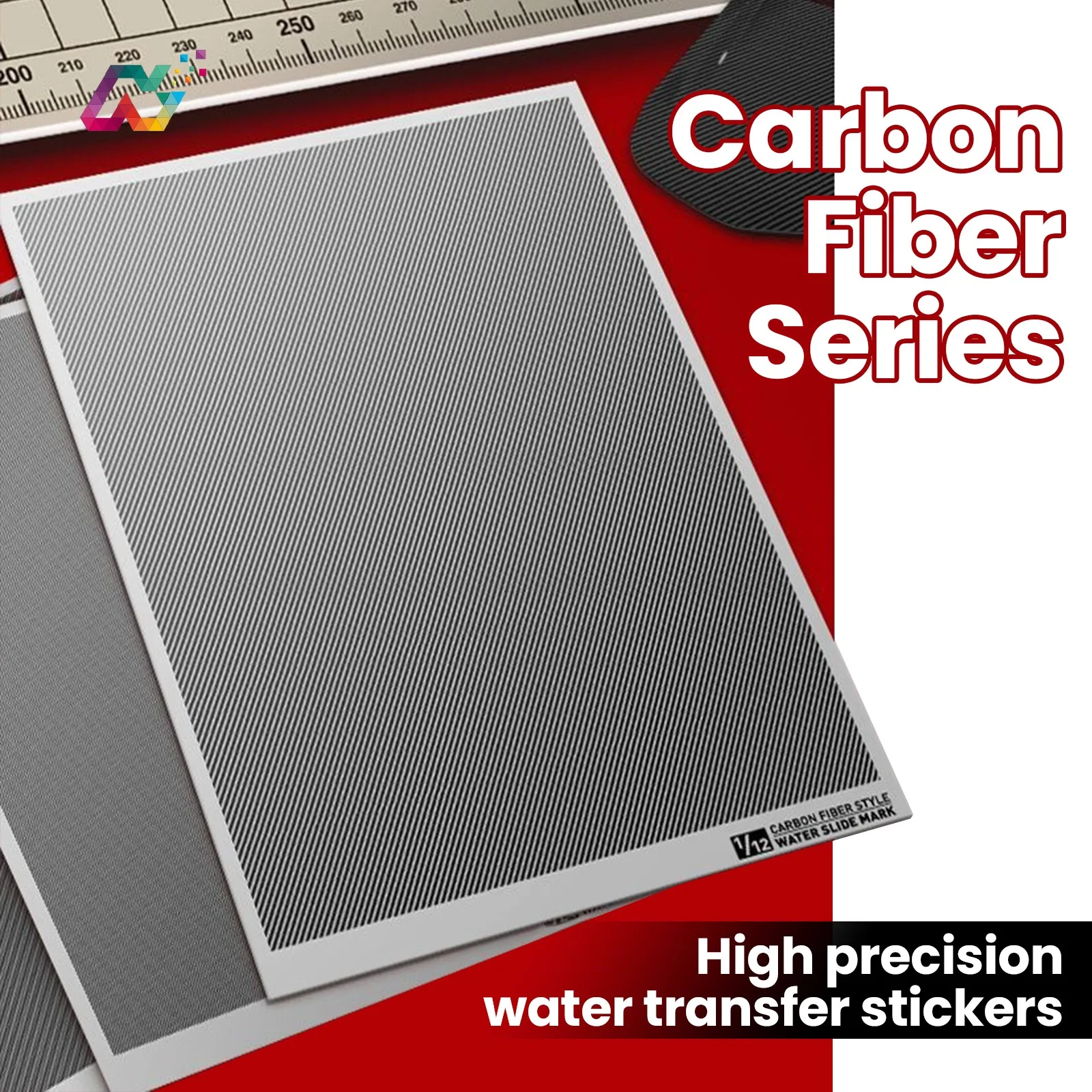 Hobby Mio Carbon Fiber Water Slide Aufkleber Hochpräzise Twill-Textur für 1/12 1/24 1/32 Maßstab Modellauto Motorrad Modifikation