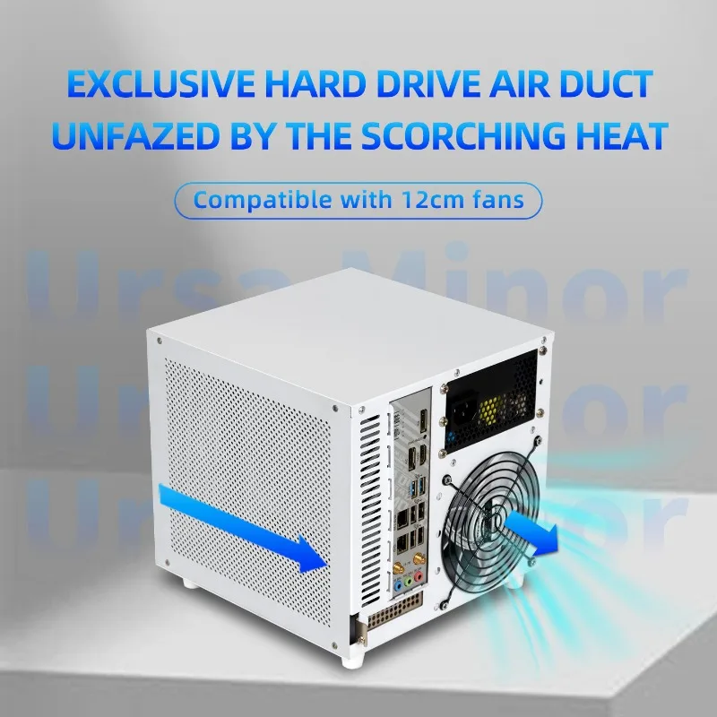 우르사 미너 NAS 케이스 4베이 백플레인 ITX 메인보드 지원 SFX/SFX-L 전원 공급 장치 플라잉 불 블랙 UNRAID 호환