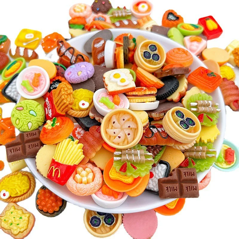 50pcs Miniature Food Toy Cute Dollhouse DIY Handmade Decorations Miniature Food Kitchen Accessori Simulation Food 3