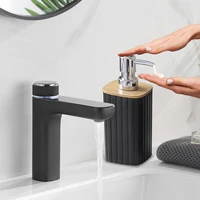 Bathroom Set Soap Dispenser Toothbrush Cup and Bamboo Tray Set Countertop Toiletries Storage Set for Farmhouse Bathroom Decor 3