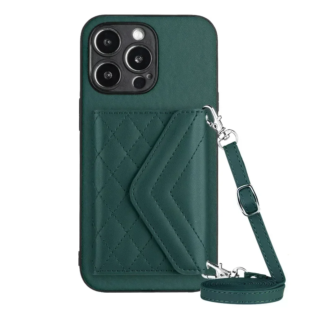 Crossbody Strap Wallet Phone Case with Enhanced Protection