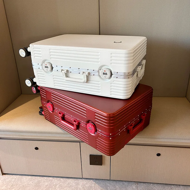 travel suitcase with wheels 20 inch carrier mala de viagem valise aluminium Circular lock design Carry-on suitcase