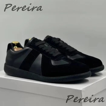Summer Trendy Retro Men's Casual Sneakers Versatile Comfortable Patchwork Training Shoes Round Toe Lace-Up Flats Sports Shoes 1