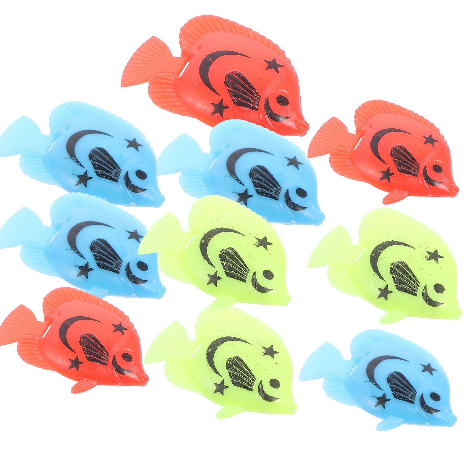 10pcs Plastic Artificial Fish Simulation Fake Fish Floating Vivid Landscape Aquarium Ornament Decoration Random Pattern