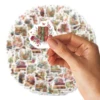 46pcs Book In Flowers Vintage Graffiti Stickers Decorated Notebook Water Cup Suitcase Guitar Classic Toy Scrapbook DIY Decals 4